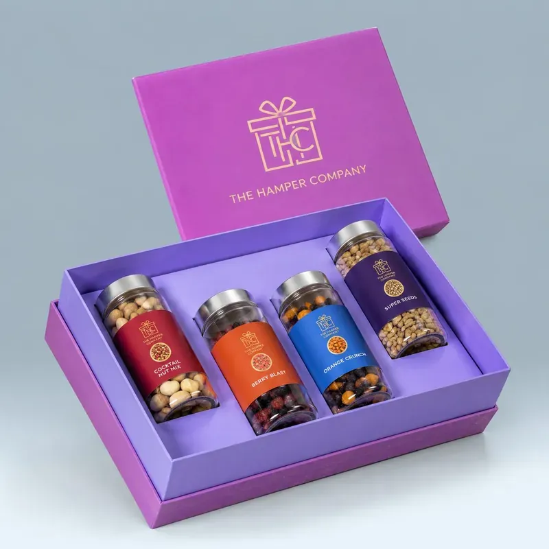 Inside view of premium seeds and berries box showing assorted superfoods in elegant compartments