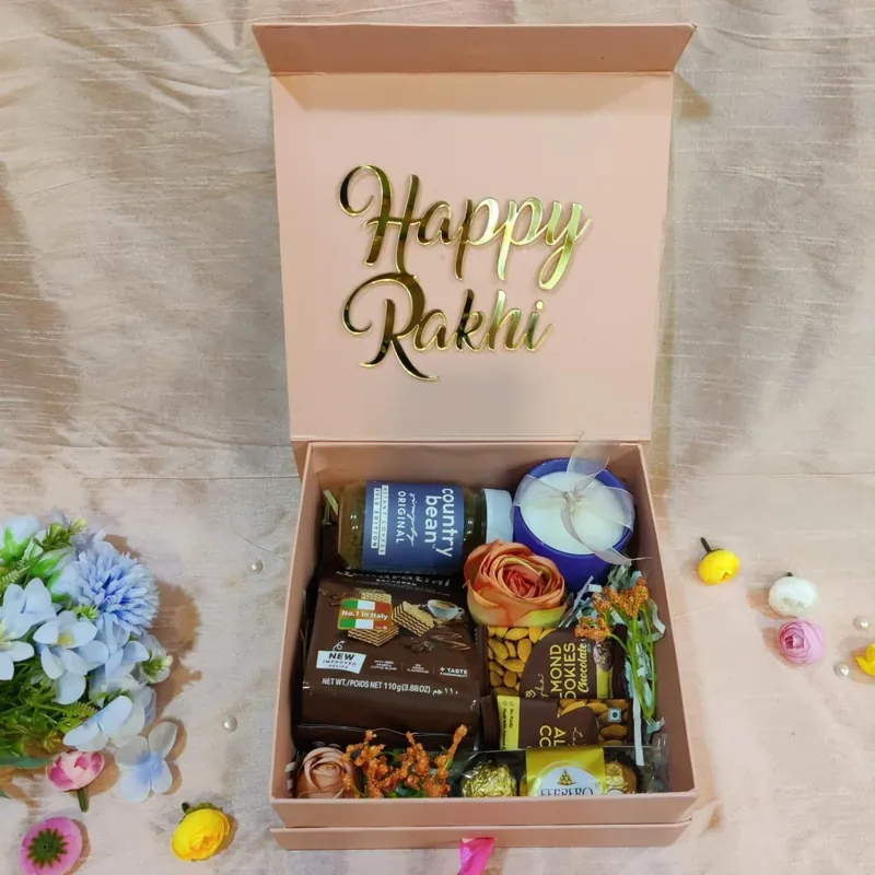 Rakhi Corporate Gift Hamper with Dry Fruits & Sweets by The Hamper Company — ₹899 onwards, custom branded, PAN India delivery