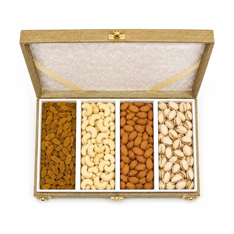 Diwali Dry Fruit Gift Box — Silk Textured Packaging